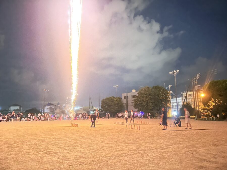 川添小学校で行われた『夕涼み会 2024』で『花火大会』をお手伝いしました！